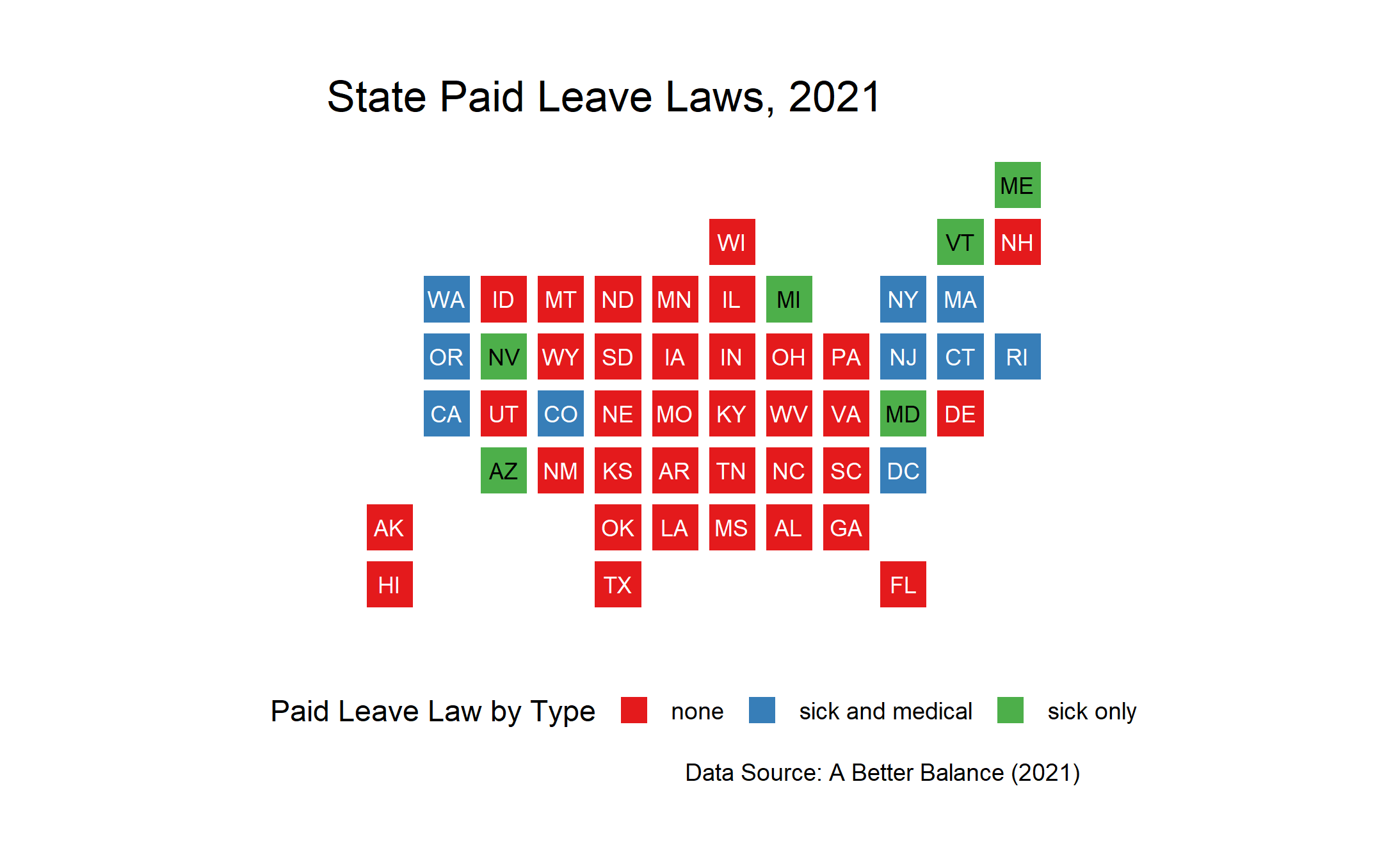 State Paid Leave Laws, 2021